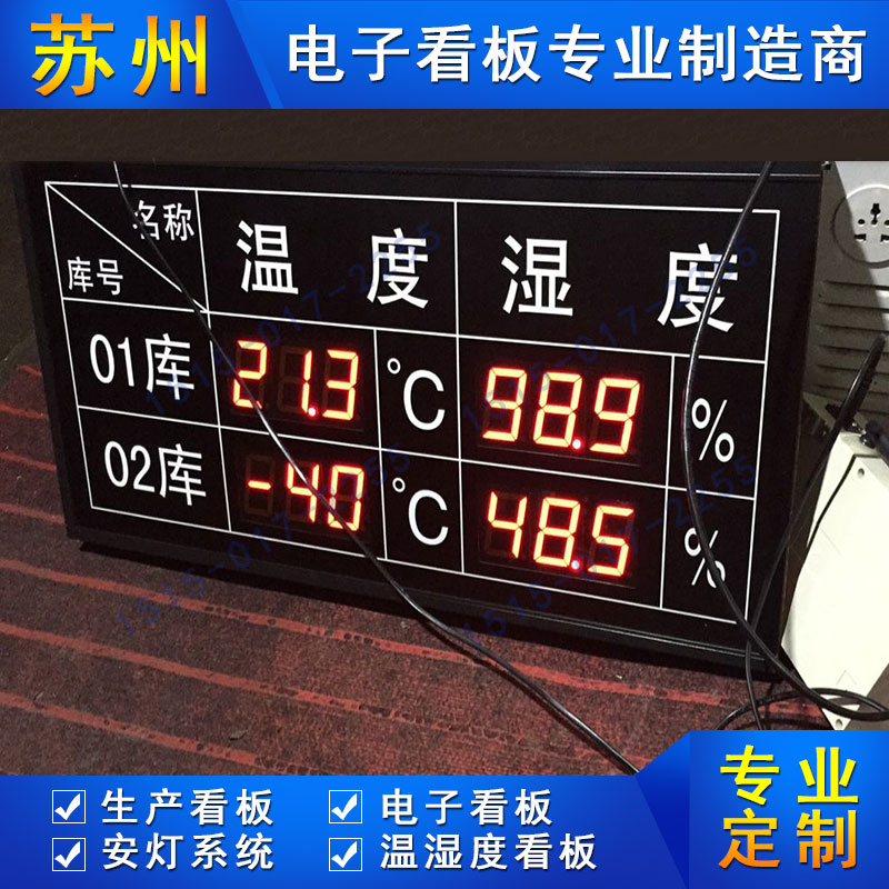 倉(cāng)庫(kù)機(jī)房溫濕度電子看板