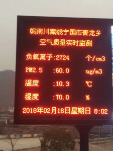 青龍鄉(xiāng)空氣質(zhì)量實(shí)時監(jiān)測顯示屏
